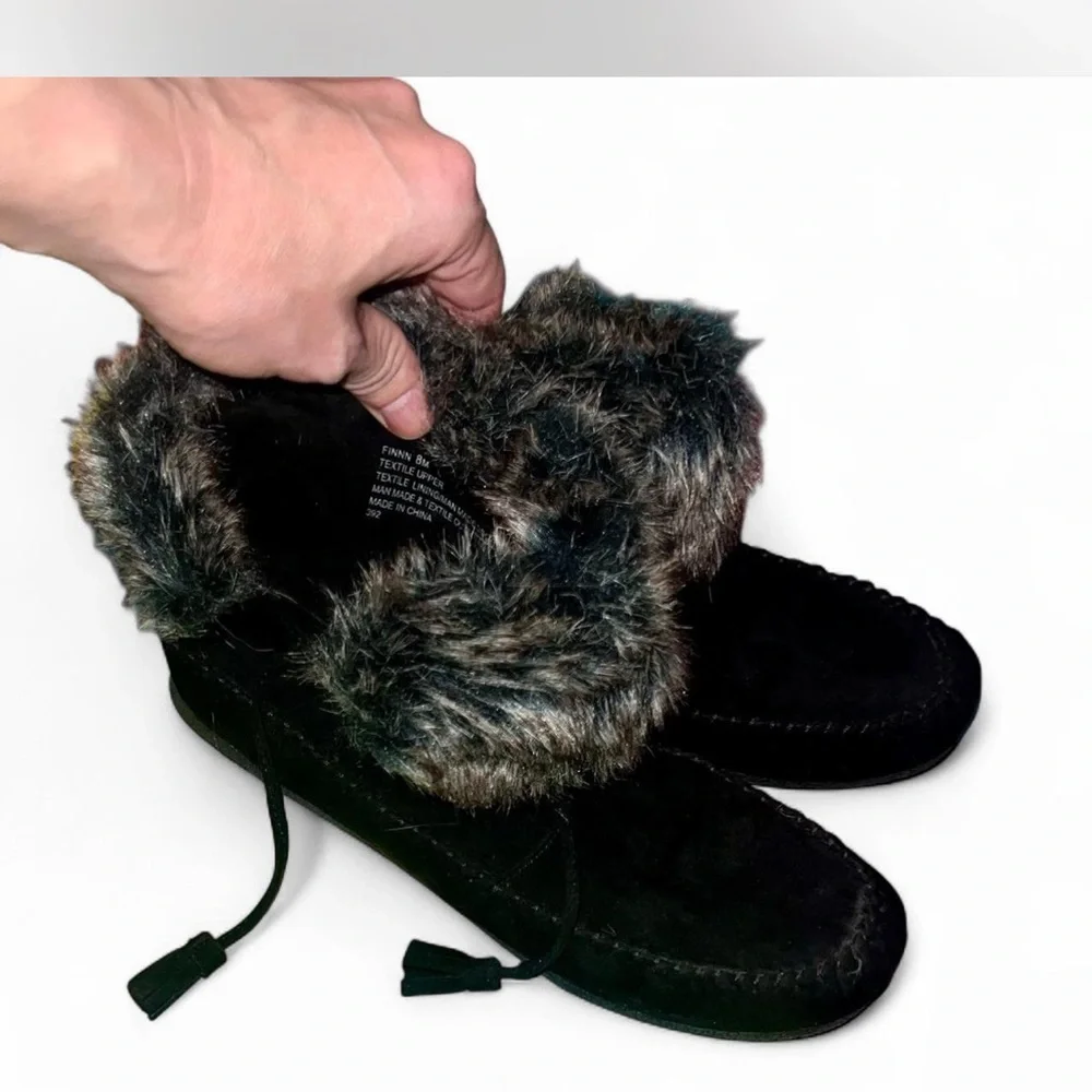 Madden Girl Black Faux Fur Winter Boots